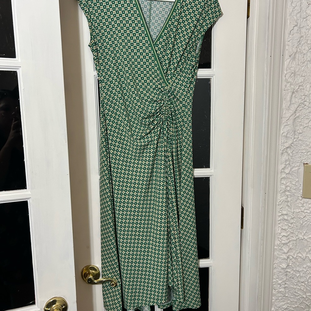 Max Studio Green Geometric Midi Dress